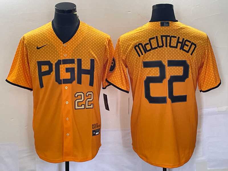 Men's Pittsburgh Pirates #22 Andrew McCutchen Number Gold 2023 City Connect Stitched Jersey,We sell and wholesale Men's Pittsburgh Pirates #22 Andrew McCutchen Number Gold 2023 City Connect Stitched Jersey on line form chian!